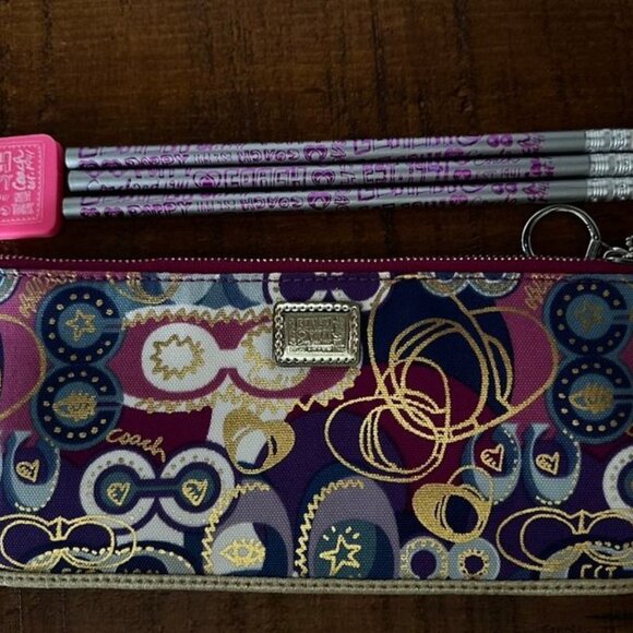 [Never used] Coach Pencil Case - Poppy Purple - Picture 1 of 2